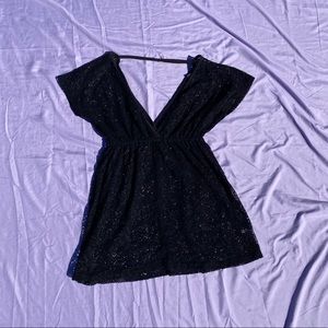 Black bathing suit/swimwear cover up